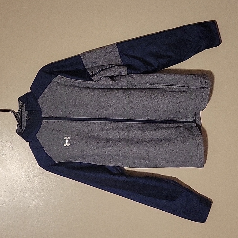 Under Armour Full Zip Golf Jacket ColdGear Loose Performance Gray Mens Sz Medium